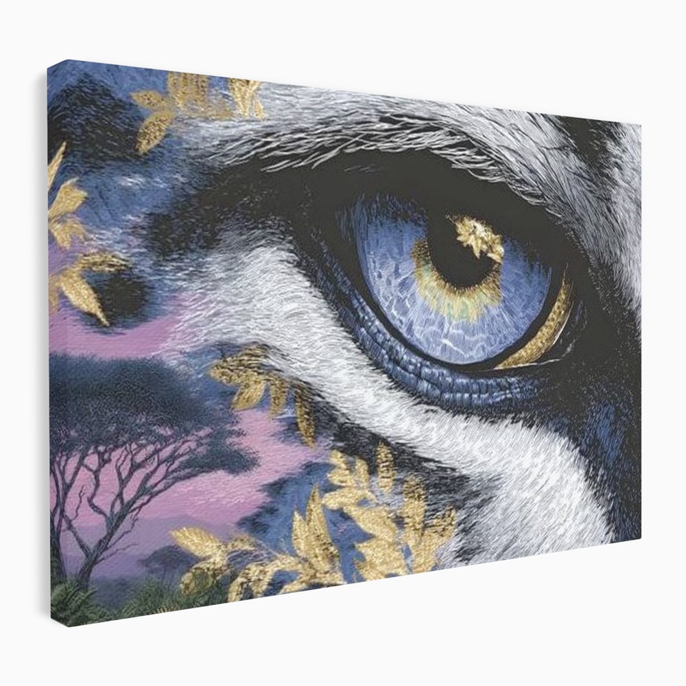 Tablou canvas cu tablou canvas cu ochi de felina, fara rama, pe sasiu de lemn
